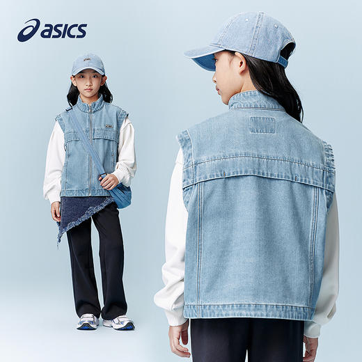 【商场同款】ASICS/亚瑟士儿童2026新款潮流廓形牛仔马甲柔软舒适 商品图4
