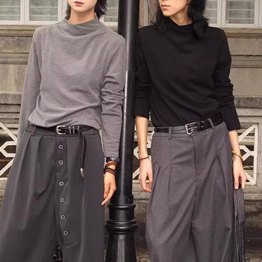 裁缝学苑AS629交叉烟囱领正肩长袖T恤纸样女装修身上衣女半高领样板 商品图2