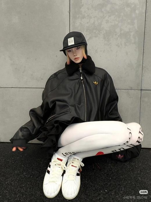 F011622仿皮翻领美式复古保暖运动翻领长袖皮衣夹克外套 商品图4