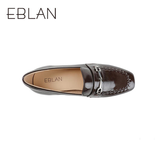 【上新】伊伴2026春季贵气羊油皮编织设计一脚蹬乐福鞋B26170202 商品图2