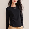 「自j」全新升级【铂金会员119/天猫159/差价40】(85442)洛诗琳鱼骨分割圆弧下摆长袖T2026春季新款圆领纯色打底上衣 商品缩略图2