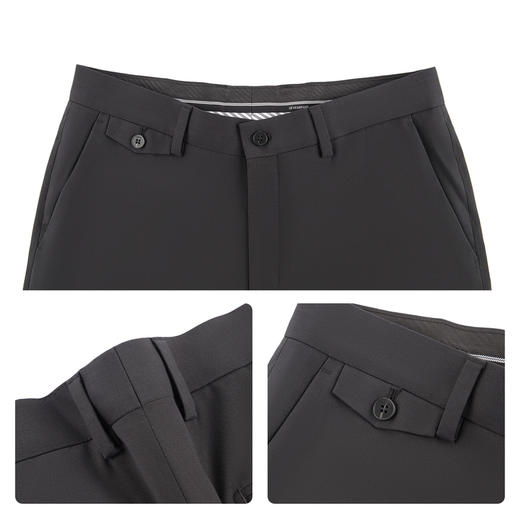 【犀牛褶/含羊毛】柒牌男装2026春季新品修身微弹挺括商务西裤男130H72050 商品图3