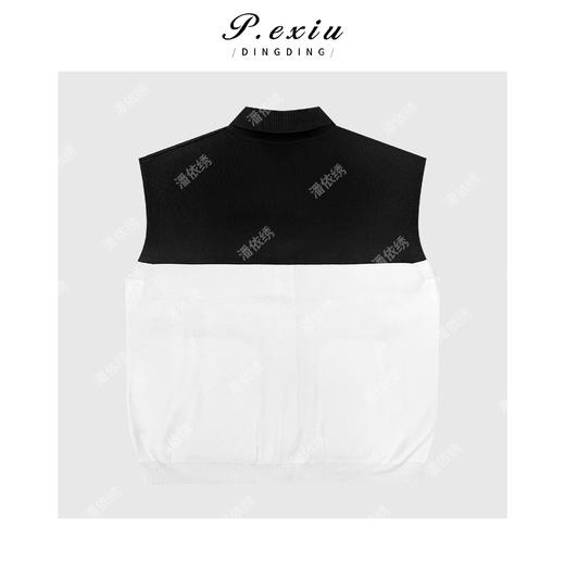 04-3潘依绣丁丁宠粉复古时髦拼接撞色半高领无袖针织马甲Q59481 商品图1