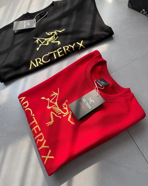 F011620早春红圆领落肩宽松款圆领卫衣男女同款 商品图1