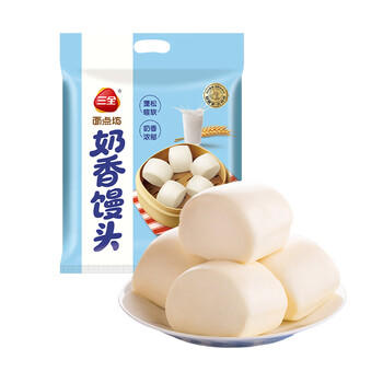 三全奶香馒头960g约40只 早餐半成品儿童牛奶馒头面点包点速食食品 商品图6
