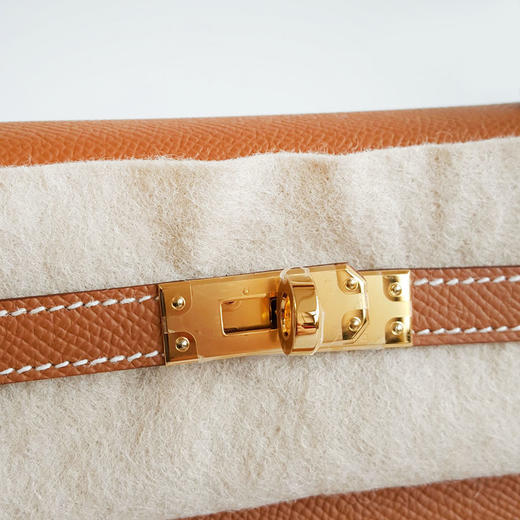 【全新】Hermes爱马仕Kelly系列H038416CC37金棕金扣Epsom皮Kelly 25手提单肩包女士 160126JJ25 商品图2