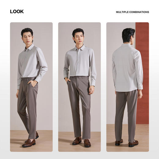 【无缝领/格子衬衫】柒牌男装商务长袖衬衫男士春季新款休闲上衣130A70730 商品图2