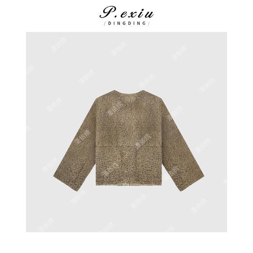 04-2潘依绣丁丁宠粉极简主义时尚圈圈毛拉链外套Q3438 商品图1