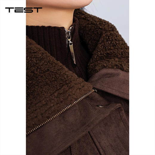 冬上新咖色麂皮绒羊羔毛领加厚显瘦羽绒服2254226 商品图2