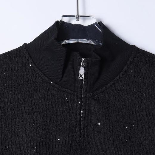 9553SDSA男士秋冬新款痞帅男装美式复古亮片半拉链立领卫衣百搭宽松潮 商品图1