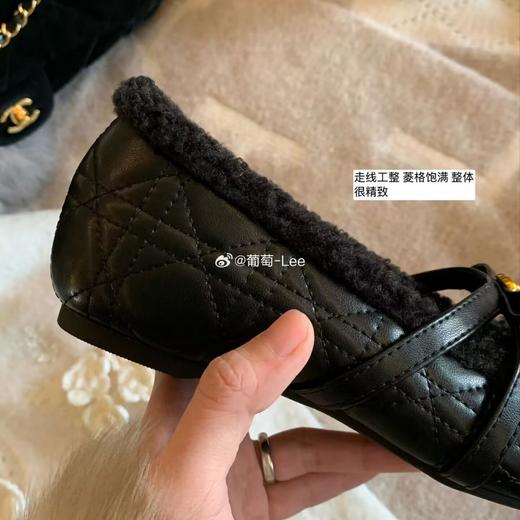 【羊皮小香风菱格珍珠山茶花玛丽珍】增高3cm~毛毛玛丽珍鞋 商品图1