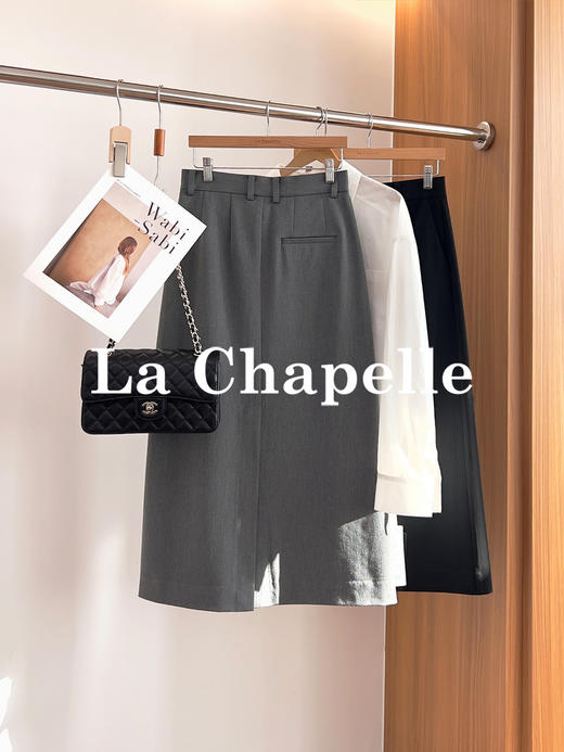 专柜实拍【梨形西装裙】拉夏贝尔/La Chapelle直筒版型遮胯藏肉显瘦！有质感有型百搭半身裙 商品图6