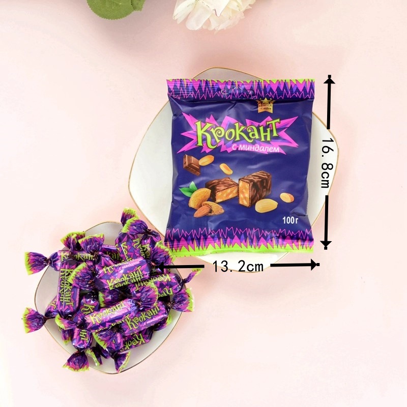 进口紫皮糖巧克力夹心结婚满月喜宴伴手礼大气袋装糖果批发紫10