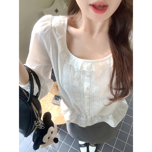 <曾小咸推荐>4.10现货秒杀 ！微信超特价！韩系蕾丝长袖衬衫 日常179.99 立减100 秒杀79.99！！ 商品图1