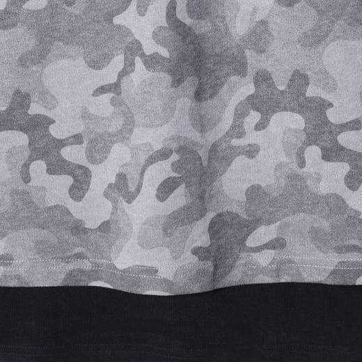 26004SDSA秋冬新款痞帅男装潮牌拼接迷彩设计假两件圆领长袖T恤百搭 商品图3