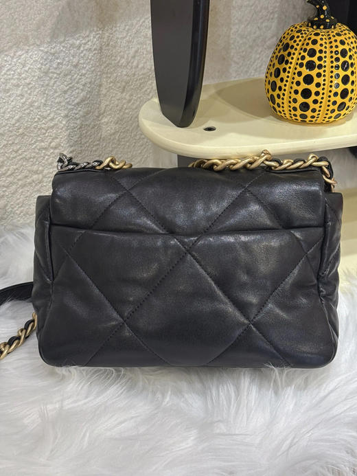 Chanel 19bag 小号 黑金 山羊皮 斜挎包 商品图1