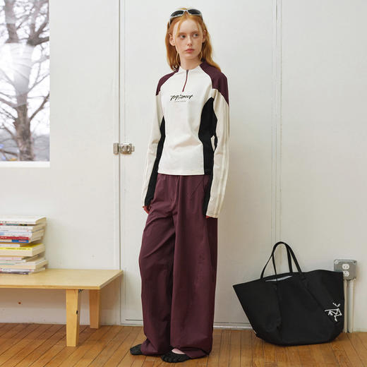 714street骑行拼接速干凉感长袖2026春季潮牌修身印花撞色T恤女 商品图4