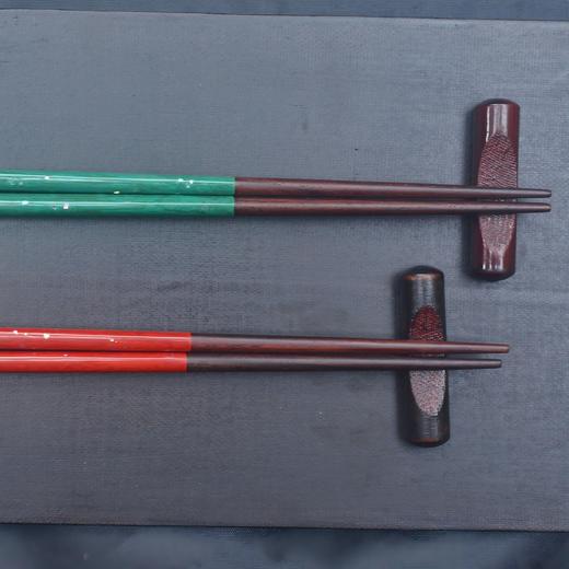 锦瑟  大红酸枝葱绿螺钿筷子 商品图0