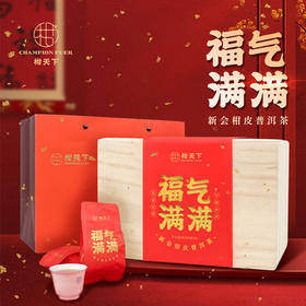 柑天下新会正宗柑普茶陈皮普洱茶橘普茶福气满满大红柑熟茶盒装