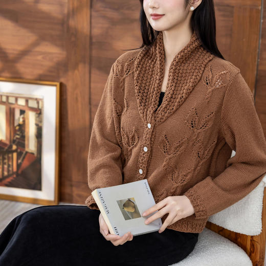 苏苏姐家紫亦青果领开衫手工diy棒针毛衣编织羊毛线毛线团材料包 商品图1