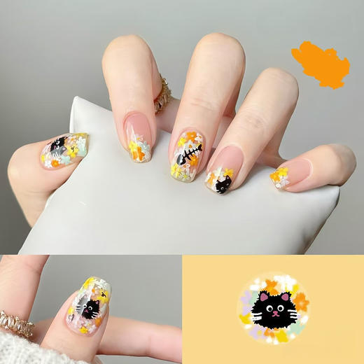 【新年新气象❗️简约高级感】纯手工穿戴甲春夏中国风花朵法式光疗甲高级ins显白中国国风美甲。jc 商品图3