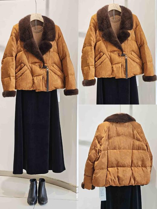 543299拼水貂毛鹅绒服 商品图3