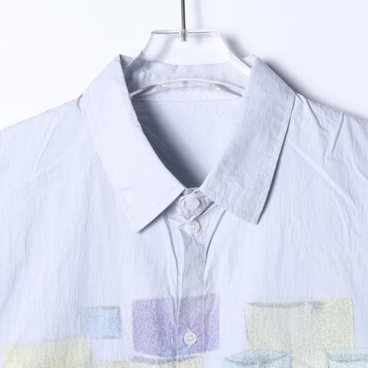 31232SDSA男士秋冬新款痞帅男装美式彩色字母印花长袖衬衫百搭休闲衬衣 商品图1