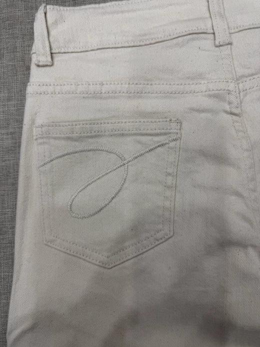 F011633新款浅色米色休闲直筒裤高腰棉牛仔裤 商品图13