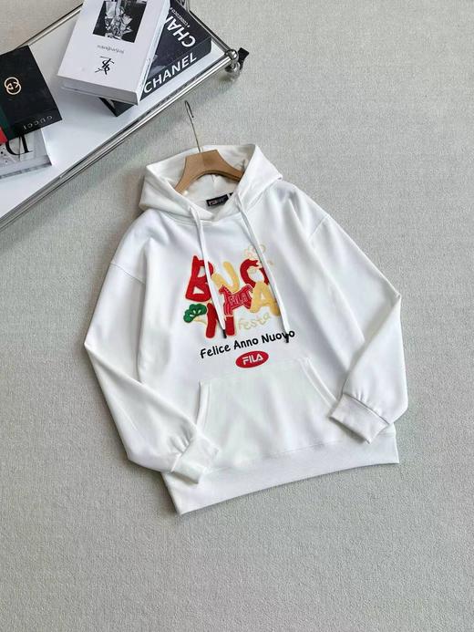 F011613男女情侣款连帽卫衣26春新年款时尚休闲宽松针织套头上衣 商品图9