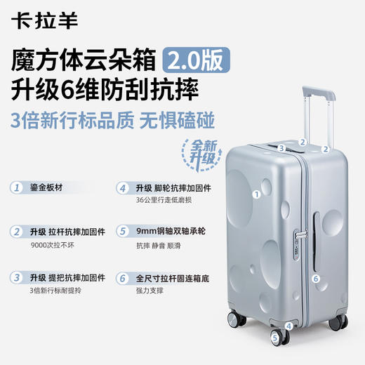 【云朵箱2.0标准版】卡拉羊鎏金板材魔方体行李箱6维防刮抗摔李晨nic联名陨石箱CX8126 商品图2