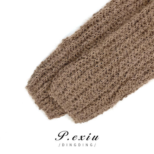 04-2潘依绣丁丁宠粉慵懒风V领显瘦气质提花时尚针织毛衣 L2321 商品图3