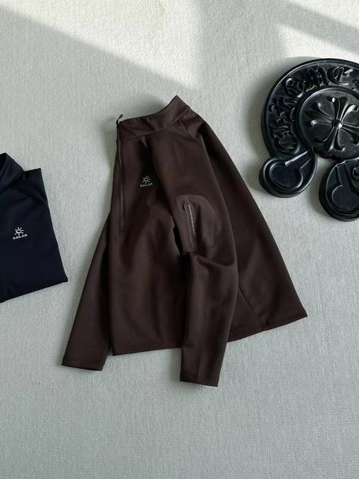 F011605男款立领半开胸内胆半拉链吸湿排汗保暖户外登山徒步上衣 商品图8