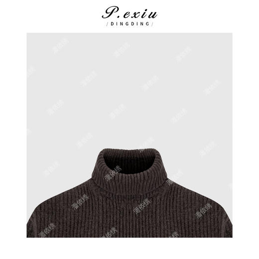 04-2潘依绣丁丁宠粉复古设计感坑条高领针织毛衣 Q56018 商品图2