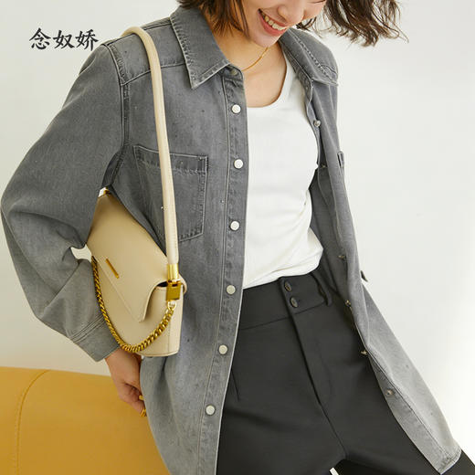 【商场同款】CNB5896 “ 静奢衬衫 ” 云雾灰色柔软渐变直身型牛仔衬衫 商品图6