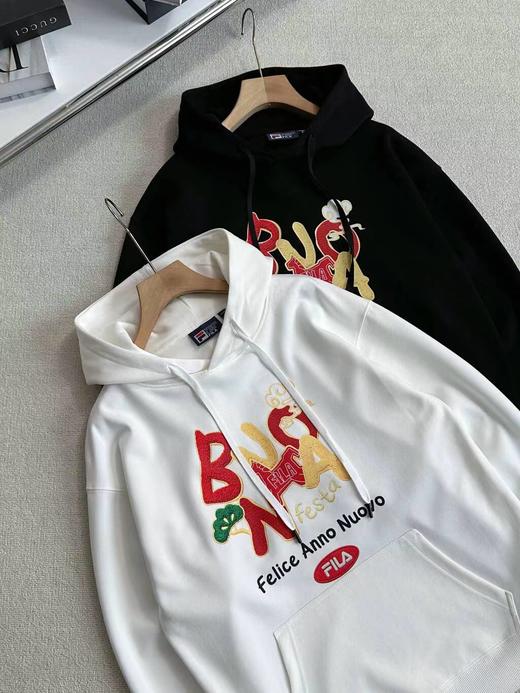 F011613男女情侣款连帽卫衣26春新年款时尚休闲宽松针织套头上衣 商品图3