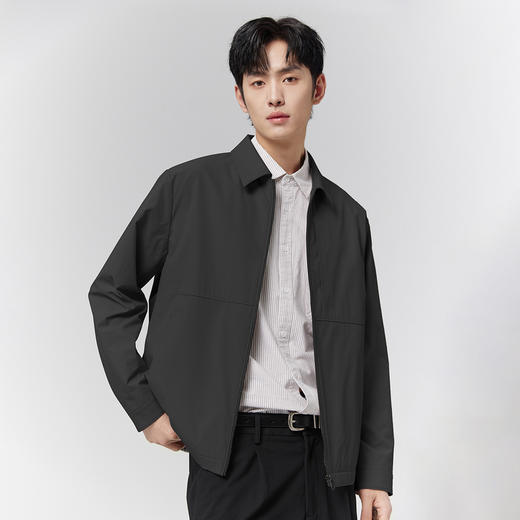 GXG男装春季简约翻领日常通勤休闲舒适男式短款夹克外套K&C 商品图6