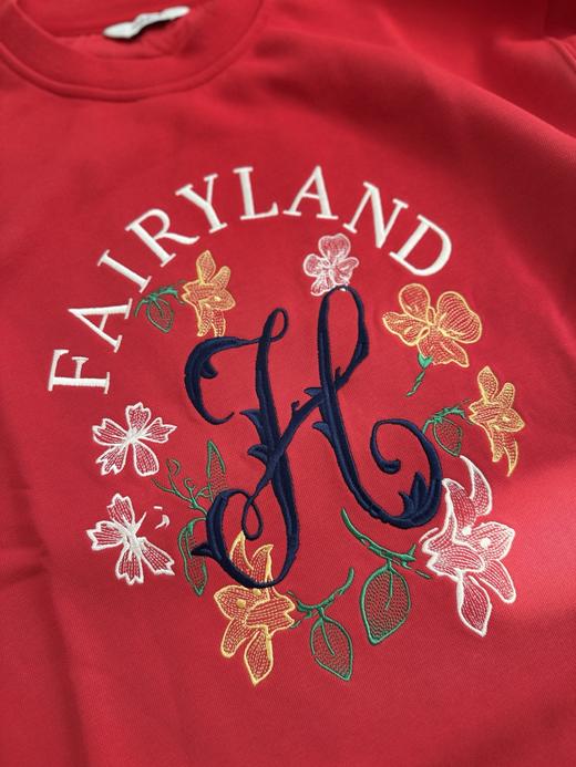 哈吉斯新年款春夏休闲男士圆领红色毛圈卫衣 商品图5