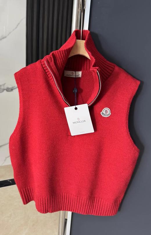 F011631柔软舒适高领半拉链宽松廓形针织背心 商品图7