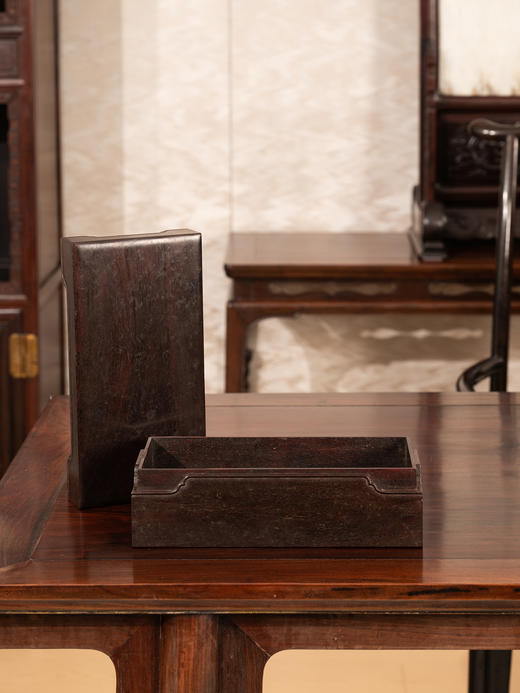 清	紫檀委角起线文房盖盒 商品图2