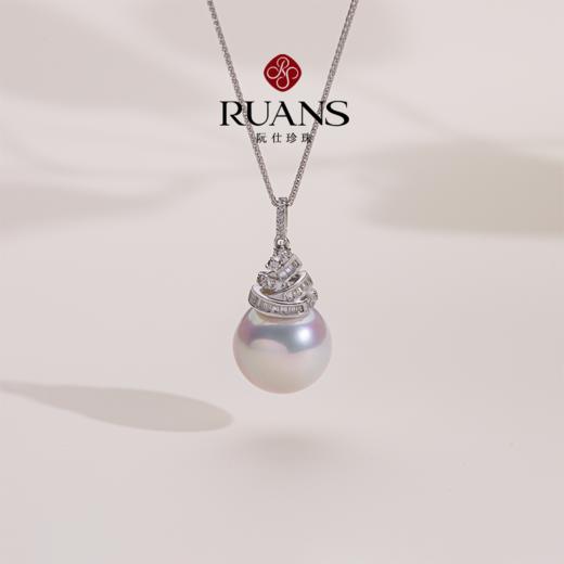 阮仕珍珠 琼雪S925银淡水珍珠链牌 13-14mm 圆 微瑕 极强光 商品图3