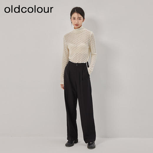 oldcolour冬新款高领蕾丝洋气内搭气质针织衫上衣女O41023175 商品图2