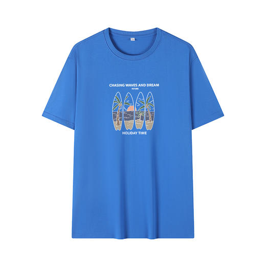 GXG男装【沙滩度假】夏季舒适透气休闲百搭情侣款圆领短袖T恤K&C 商品图8