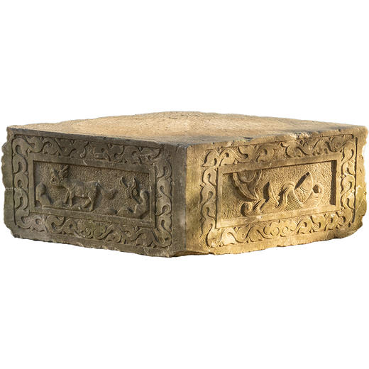 清	汉白玉雕瑞兽菱形石座 商品图5