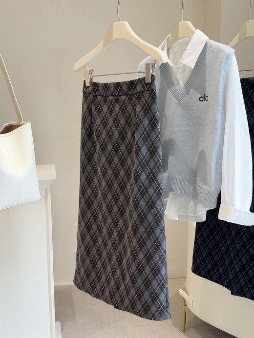 毛呢格子半身裙 商品图1