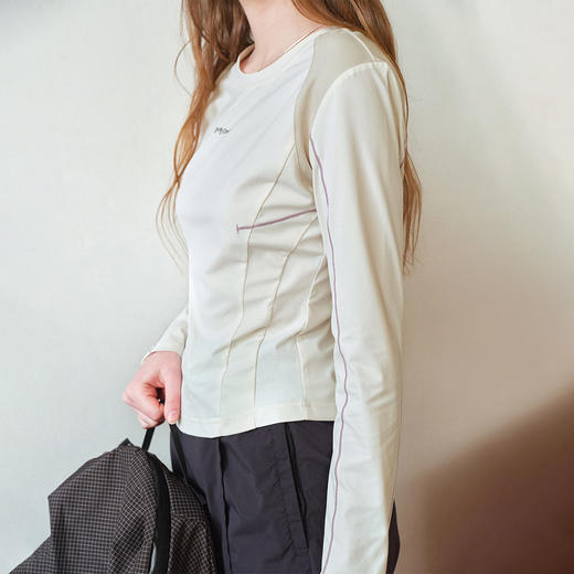 714street撞色防晒速干衣7A抗菌运动长袖2026春季轻薄印花T恤女 商品图3