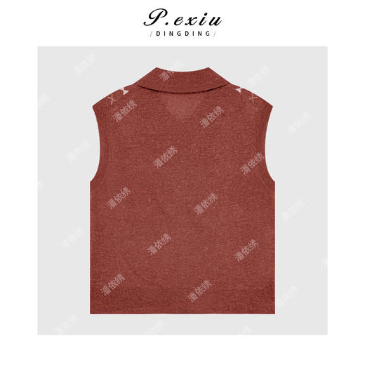 04-2潘依绣丁丁宠粉【夏日菱花】天丝亚麻菱格纹Polo领针织上衣Q21276 商品图1