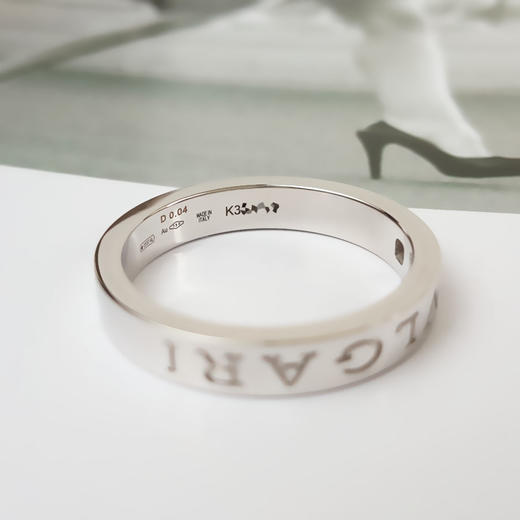 【95新】BVLGARI宝格丽B.zero1系列33999618K白金单钻logo签名戒指63号中性款 090126NJT42 商品图5