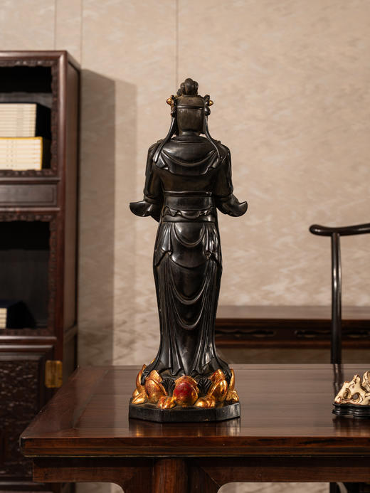 清	紫檀金漆观音像 商品图2