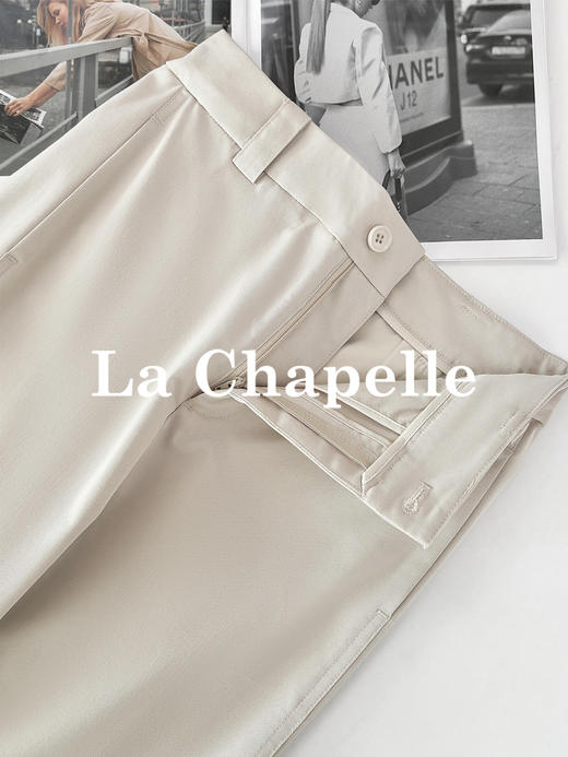 专柜实拍【轻奢高质感】拉夏贝尔/La Chapelle含莱赛尔垂坠有型~高腰单扣宽松极简风休闲装★ 商品图7