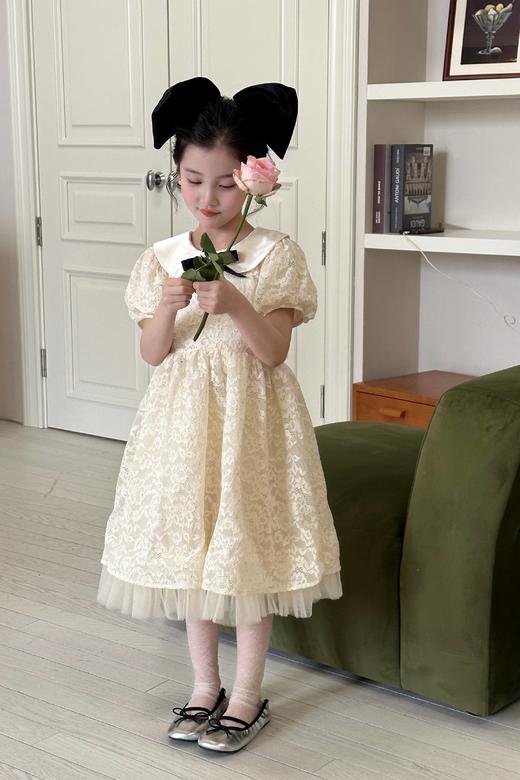 米白蕾丝裙 商品图1